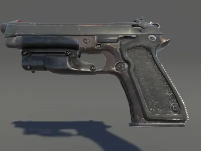 Zombie Pistol Low-poly 3D model