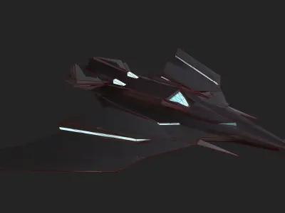 Sci Fi Lowpoly Jet Free low-poly 3D model