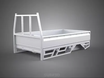 BAKKIE UTE PICKUP TRUCK FLAT BED CHASSIS BACK TRAY HEADBOARD VAN 3D model