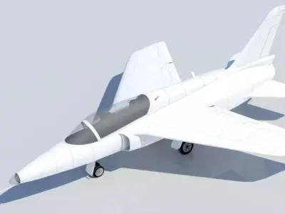 Folland Gnat Tr1 Trainer Low Poly Blank  Static Low-poly 3D model