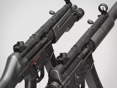 MP5 SMG Low-poly 3D model