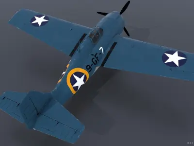 F4F-4 9-GF-7 - Not rigged Low-poly 3D model