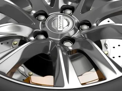 Nissan Fuga Hybrid wheel 2015 3D model