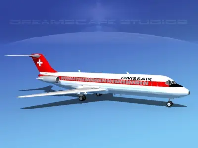 Douglas DC-9-30 Swissair 3D model