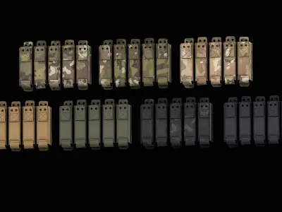 DR Integrated Placard and 5x Handgun Magazine Pouch Low-poly 3D model