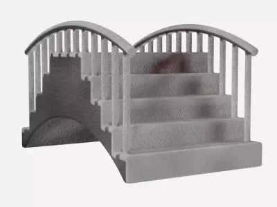 Classic Stone Bridge Low-poly 3D model