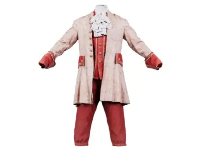 Leaf Decorated Historic Costume Low-poly 3D model