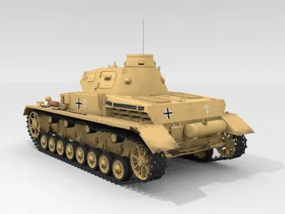 Panzer IV Ausf D DAK Medium Tank 3D model