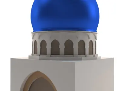 Mosque with dome 3D model