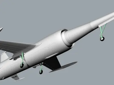 Leduc fighter jet 3D model