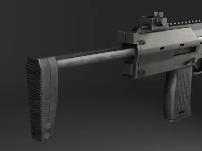 MP7A1 submachine gun Low-poly 3D model