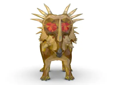 Dinosaur Styraco Lowpoly Art Style Animal Low-poly 3D model