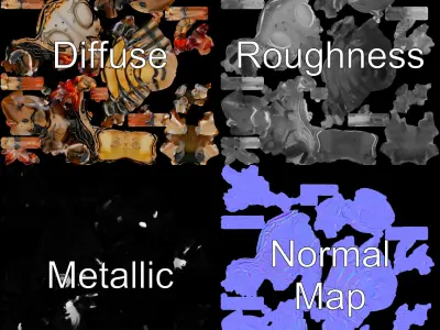 Futuristic Robotic Insect Model Pack Low-poly 3D model