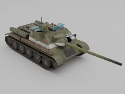 SU-100 Tank Destroyer Low-poly 3D model
