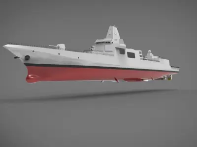 Type 055 destroyers ship 3D model