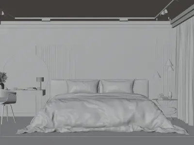 Design Interior Bedroom with cozy vibe Free 3D model