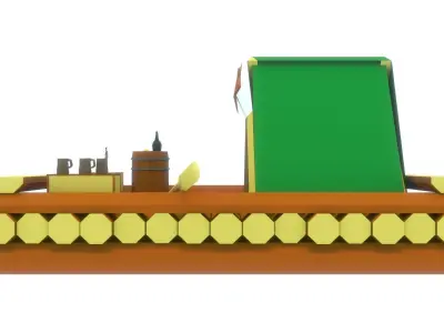 Low-Poly Water Raft Model Low-poly 3D model