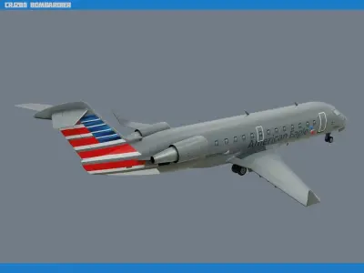 CRJ200 American Eagle Low-poly 3D model
