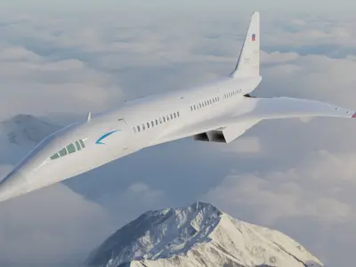 Tupolev 144D Low-poly 3D model