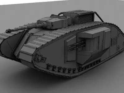 mark 2 tank modification Low-poly 3D model