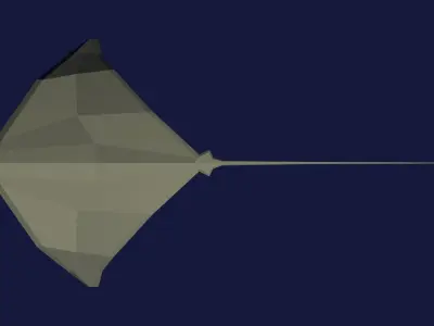 Stingray paper airplane Free low-poly 3D model