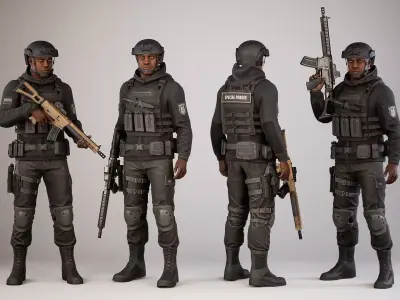 Casual Soldier 19 Low-poly 3D model