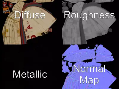 Vintage Airship model pack Low-poly 3D model