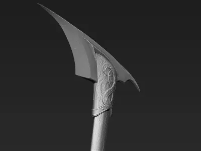 Zbrush Battle Axe 04 3D model