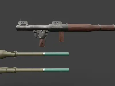 RPG-7 Rocket Launcher Low-poly 3D model