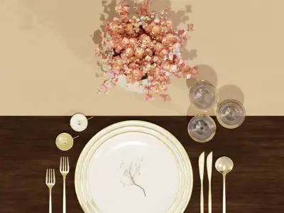 Table Setting Decoration Free 3D model