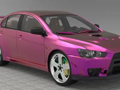 Mitsubishi Lancer Evolution Free low-poly 3D model