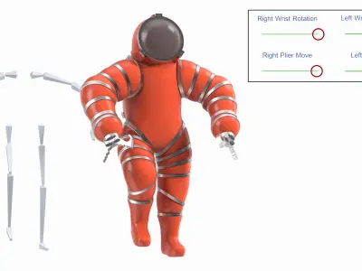 Deep Sea Diving Suit Rigged 3D model