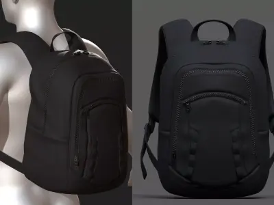 Backpack bag baggage Color 3d low poly Low-poly Low-poly 3D model