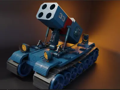 Stylized Mecha Tank - 2 3D model