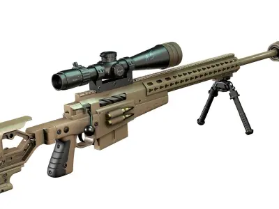 AXMC sniper riffle Low-poly 3D model