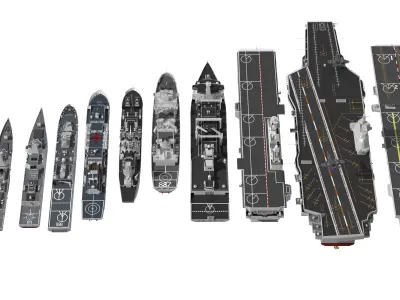 Chinese Navy 003 aircraft carrier Fujian new formation 3D model