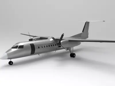 DeHavilland DHC-8-Q300 Low-poly 3D model