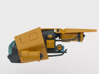  spaceship science space military Low-poly 3D model