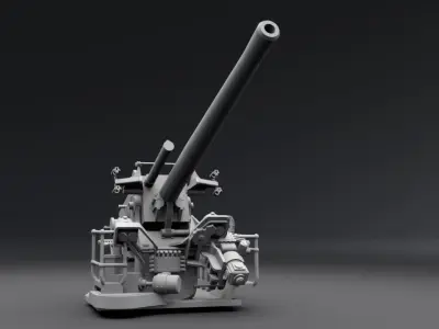5 inch 25 caliber 2 Scale model 3D print model