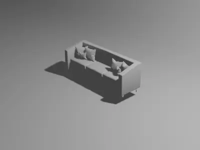 Leather Couch Free 3D model buy