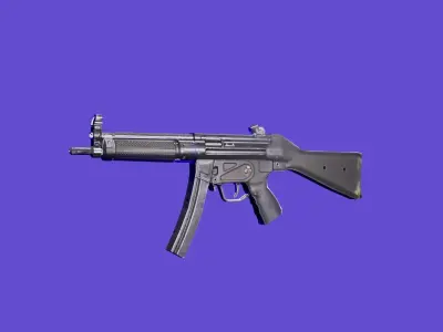 automatic machine gun ready Low-poly 3D model