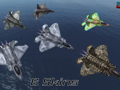 Mobile Low Poly F22 Raptor Low-poly 3D model