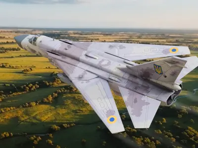 Ukrainian Sukhoi Su-24 Fencer with Storm Shadow cruise missile Low-poly 3D model