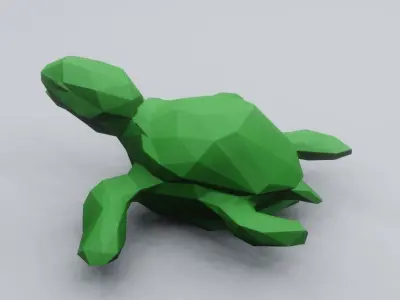 Geometric Turtle Low-poly 3D model