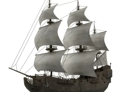 Sailboat Galleon - GameReady Low-poly 3D model