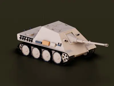 Low Poly Jagdpanther Tank Low-poly 3D model
