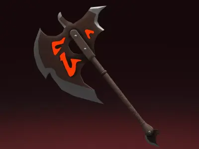 Lava Axe PBR Low-Poly Game READY Low-poly 3D model