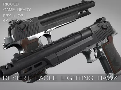 Desert Eagle Lighting Hawk Low-poly 3D model