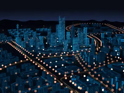 Futuristic Neon Cityscape 3D Model 3D model
