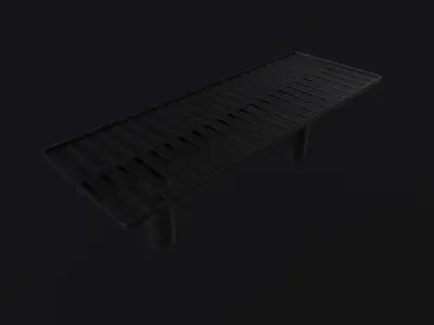 Metal Modern Bench  Low-poly 3D model